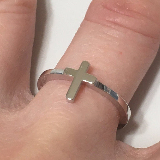 Unique Beautiful Hawaiian Cross Ring, Sterling Silver Christian Cross Ring, R2376 Birthday Mother Anniversary Mom Gift