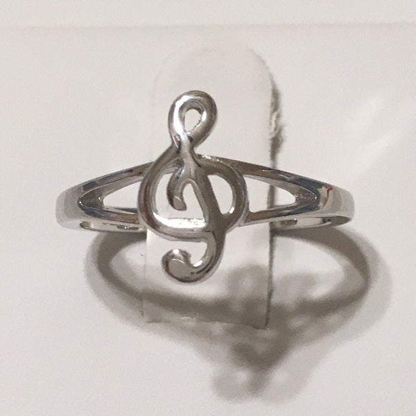 Unique Beautiful Hawaiian Musical Note Ring, Sterling Silver Treble Clef Note Ring, R2373 Birthday Mother Anniversary Mom Gift