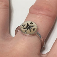 Unique Beautiful Hawaiian Compass Ring, Sterling Silver Compass Ring, Island Jewelry, R2368 Mother Birthday Mom Wife Gift, Stackable Ring