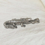 Unique Texan 3D Alligator Earring and Necklace, Sterling Silver Alligator Charm Pendant, N8279S2 Birthday Mother Mom Gift