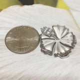 Gorgeous Large Hawaiian Hibiscus Necklace and Earring, Official Hawaii State Flower, Sterling Silver Hibiscus CZ Pendant N6135S Mom Gift