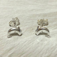 Cute Hawaiian Small Dolphin Earring, Sterling Silver Dolphin Stud Earring, E8104 Birthday Wife Mom Girl Mother Gift, Island Jewelry