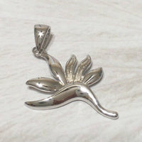 Collier et boucles d'oreilles uniques en forme d'oiseau de paradis hawaïen, pendentif en argent sterling avec fleur d'oiseau de paradis, cadeau d'anniversaire pour maman N2005H