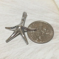 Pretty Hawaiian Starfish Necklace, Sterling Silver Star Fish Charm Pendant, N2022 Birthday Mother Wife Mom Girl Gift, Island Jewelry