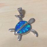 Magnifique collier tortue de mer en opale bleue hawaïenne, pendentif tortue en opale bleue en argent sterling N2027, cadeau d'anniversaire pour maman, bijoux des îles