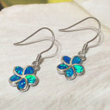 Magnifique boucle d'oreille Plumeria en opale bleue hawaïenne, boucle d'oreille pendante en argent sterling avec fleur de Plumeria en opale bleue, cadeau d'anniversaire pour maman E4026