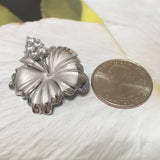 Magnifique collier hibiscus hawaïen extra large, fleur d'État d'Hawaï, pendentif hibiscus CZ en argent sterling N2346, cadeau d'anniversaire pour maman, déclaration PC