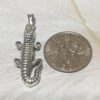 Unique Texan 3D Alligator Necklace, Sterling Silver Alligator Charm Pendant, N8279 Birthday Mother Mom Gift