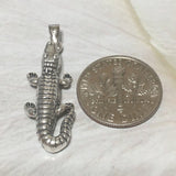 Unique Texan 3D Alligator Earring and Necklace, Sterling Silver Alligator Charm Pendant, N8279S2 Birthday Mother Mom Gift