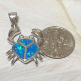 Collier unique et magnifique en forme de crabe en opale bleue hawaïenne, pendentif en argent sterling avec œil de crabe en opale bleue CZ, cadeau d'anniversaire pour mère, épouse, maman, N6163