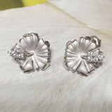 Beautiful Hawaiian Hibiscus Earring, Official Hawaii State Flower, Sterling Silver Hibiscus CZ Stud Earring, E4123 Birthday Wife Mom Gift