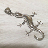 Stunning Hawaiian X-Large Gecko Necklace, Sterling Silver Gecko Pendant, N6119 Birthday Mother Wife Mom Gift, Statement PC