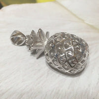 Magnifiques boucles d'oreilles et collier hawaïens en forme d'ananas 3D, pendentif en argent sterling 3D en forme d'ananas, cadeau d'anniversaire pour mère, épouse, maman, N6131S2