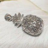 Gorgeous Hawaiian X-Large 3D Pineapple Earring and Necklace, Sterling Silver Pineapple Pendant, N6132S1 Birthday Mom Mother Gift