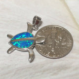 Magnifique collier tortue de mer en opale bleue hawaïenne, pendentif tortue en opale bleue en argent sterling N2027, cadeau d'anniversaire pour maman, bijoux des îles