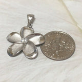 Beautiful Hawaiian Plumeria Necklace and Earring, Sterling Silver Plumeria Flower CZ Pendant, N2031H Birthday Mother Wife Mom Gift