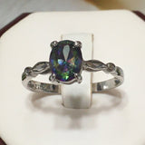 Unique Beautiful Hawaiian Rainbow Mystic Topaz Ring, Sterling Silver Rainbow Topaz Ring, R2419 Statement PC, Birthday Mom Mother Gift