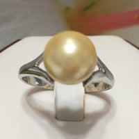 Beautiful Hawaiian Yellow Shell Pearl Ring, Sterling Silver Shell Pearl Ring, R2407 Birthday Mom Mother Gift, Statement PC