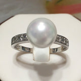 Beautiful Hawaiian White Shell Pearl Ring, Sterling Silver Shell Pearl Ring, R2408 Birthday Mom Mother Gift, Statement PC