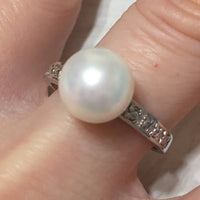 Beautiful Hawaiian White Shell Pearl Ring, Sterling Silver Shell Pearl Ring, R2408 Birthday Mom Mother Gift, Statement PC