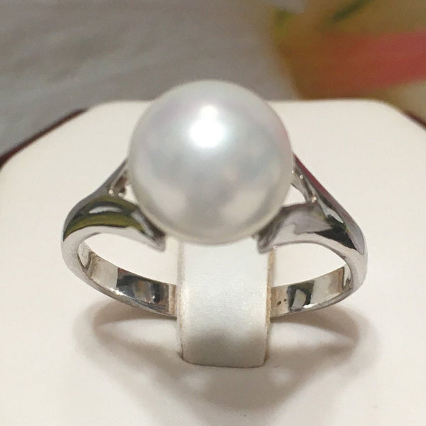 Beautiful Hawaiian White Shell Pearl Ring, Sterling Silver Shell Pearl Ring, R2409 Birthday Mom Mother Gift, Statement PC