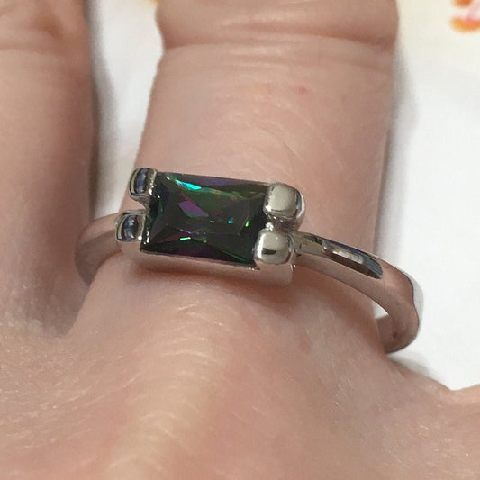 Beautiful Hawaiian Rainbow Mystic Topaz Ring, Sterling Silver Rainbow Topaz Ring, R2503 Statement PC, Birthday Mom Wife Mother Gift