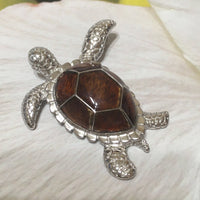 Gorgeous Hawaiian X-Large Genuine Koa Wood Sea Turtle Necklace, Sterling Silver Turtle Pendant, N8176 Birthday Mom Gift, Statement PC