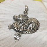 Gorgeous Unique Hawaiian Large Dragon Necklace, Sterling Silver Dragon Pendant, N8329 Birthday Gift, Statement PC