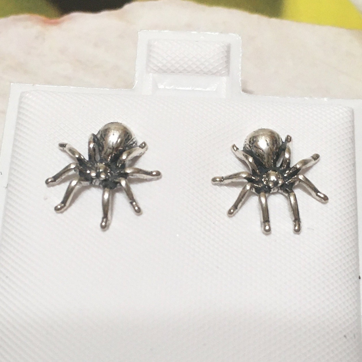 Unique Hawaiian Spider Earring, Sterling Silver Spider Stud Earring, E8315 Birthday Mom Wife Girl Mother Gift, Island Jewelry