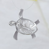 Collier et boucles d'oreilles uniques en forme de tortue de mer hawaïenne et hibiscus, pendentif en argent sterling avec fleur de tortue et hibiscus CZ, cadeau d'anniversaire pour maman N2024S