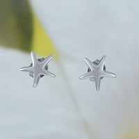 Pretty Hawaiian Starfish Earring, Sterling Silver Star Fish Stud Earring, E4005 Birthday Wife Mom Girl Mother Gift, Island Jewelry