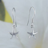 Unique Pretty Hawaiian Starfish Earring, Sterling Silver Star Fish Dangle Earring, E4006 Birthday Wife Mom Girl Mother Gift