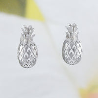 Belle boucle d'oreille ananas hawaïenne, boucle d'oreille à tige en argent sterling, E4119 cadeau d'anniversaire pour femme, maman, fille, mère, bijoux des îles