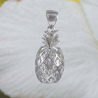 Magnifiques boucles d'oreilles et collier hawaïens en forme d'ananas 3D, pendentif en argent sterling 3D en forme d'ananas, cadeau d'anniversaire pour mère, épouse, maman, N6131S2