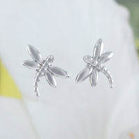 Unique Hawaiian Dragonfly Earring, Sterling Silver Dragonfly Stud Earring, E4111 Birthday Wife Mom Girl Mother Gift, Island Jewelry