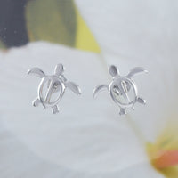 Boucles d'oreilles et collier uniques pour maman et 3 bébés tortues de mer de grande taille, pendentif famille de tortues hawaïennes en argent sterling, cadeau d'anniversaire pour femme et maman N6170S