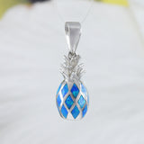 Collier unique et magnifique en opale bleue 3D hawaïenne avec ananas, pendentif en argent sterling avec opale bleue, cadeau d'anniversaire pour maman N8386