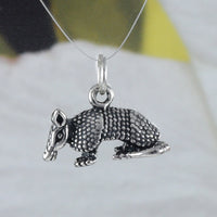 Collier et boucles d'oreilles uniques en forme d'Armadillo texan 3D, pendentif à breloque en argent sterling, cadeau d'anniversaire pour mère, épouse, maman, N8621S