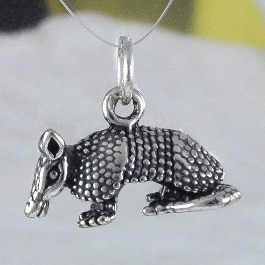 Unique Texan 3D Armadillo Necklace, Sterling Silver Armadillo Charm Pendant, N8621 Birthday Mother Wife Mom Gift