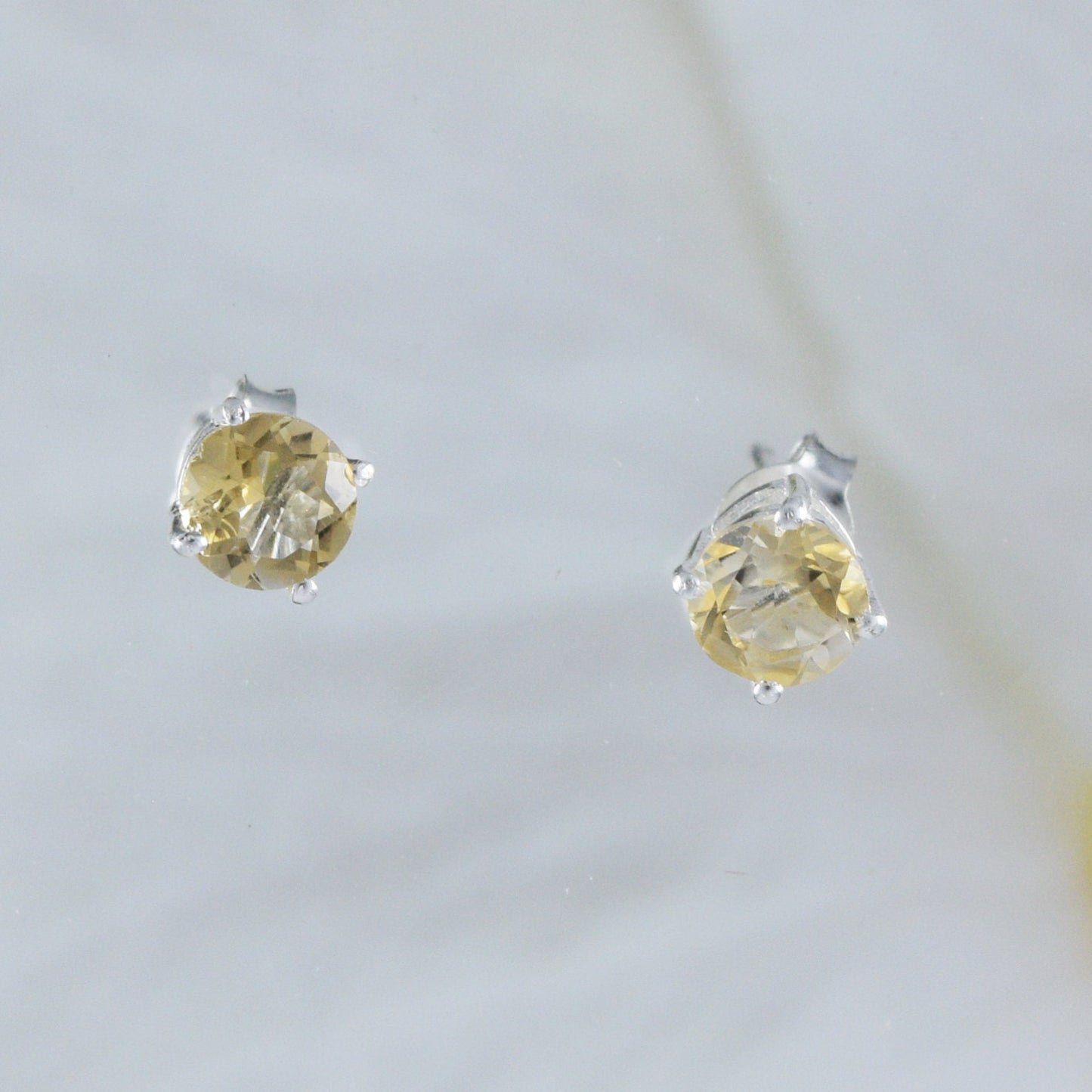 Beautiful Hawaiian Genuine Yellow Citrine Earring, Sterling Silver Citrine Stud Earring, E8650 Birthday Mother Mom Gift