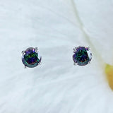 Beautiful Hawaiian Rainbow Mystic Topaz Earring, Sterling Silver Mystic Topaz Stud Earring, E8654 Birthday Mother Mom Gift