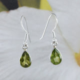 Gorgeous Hawaiian Genuine Green Peridot Rain Drop Earring, Sterling Silver Green Peridot Rain Drop Dangle Earring, E8684 Birthday Mom Gift