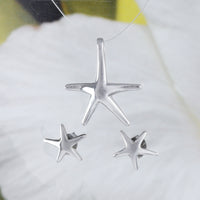 Pretty Hawaiian Starfish Necklace and Earring, Sterling Silver Star Fish Charm Pendant, N2011S Birthday Mother Wife Mom Girl Gift