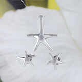 Pretty Hawaiian Starfish Necklace and Earring, Sterling Silver Star Fish Charm Pendant, N2011S Birthday Mother Wife Mom Girl Gift