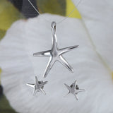 Pretty Hawaiian Starfish Necklace and Earring, Sterling Silver Star Fish Charm Pendant, N2022S Birthday Mother Wife Mom Girl Gift