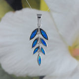 Magnifique collier en feuille de maille en opale bleue hawaïenne, pendentif en feuille de maille en opale en argent sterling, cadeau d'anniversaire pour maman, épouse, mère, N8837