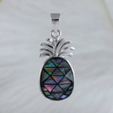 Beautiful Hawaiian Genuine Paua Shell Pineapple Necklace, Sterling Silver Abalone MOP Pineapple Pendant, N9162 Birthday Mom Valentine Gift