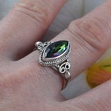 Gorgeous Hawaiian Genuine Rainbow Mystic Topaz Ring, Sterling Silver Rainbow Topaz Ring, R2604 Statement PC, Birthday Mother Gift