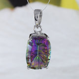 Beautiful Hawaiian Genuine Rainbow Mystic Topaz Necklace, Sterling Silver Rainbow Topaz Pendant, N8985 Birthday Anniversary Mom Gift