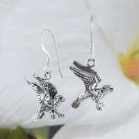 Unique Texan 3D Vulture Earring, Sterling Silver Vulture Bird Dangle Earring, E9064 Birthday Wife Mom Mother Gift